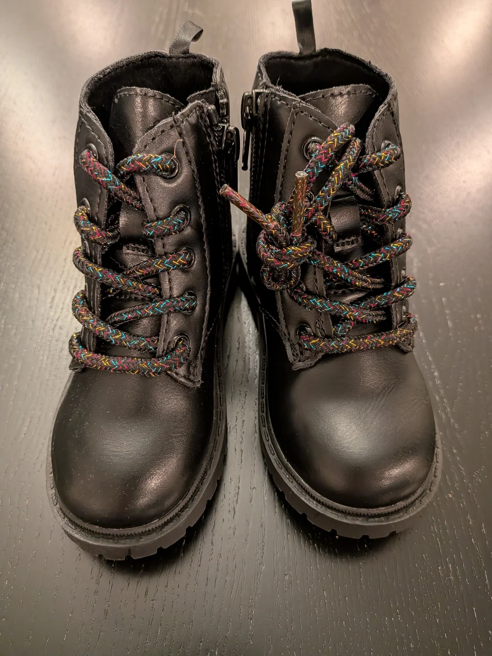 Old Navy Black Kids Lace-Up Ankle Boots
